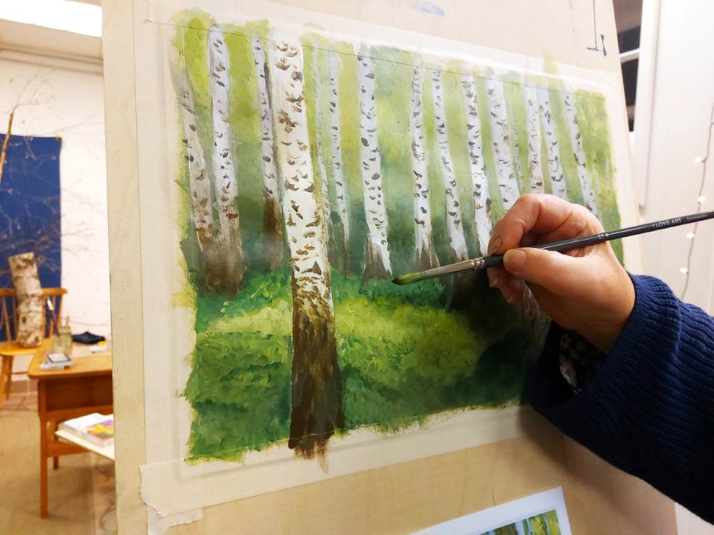 Birken werden gemalt